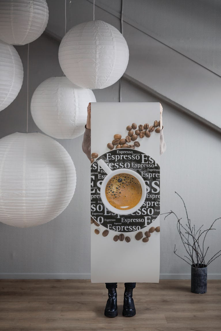 Espresso bar wallpaper roll