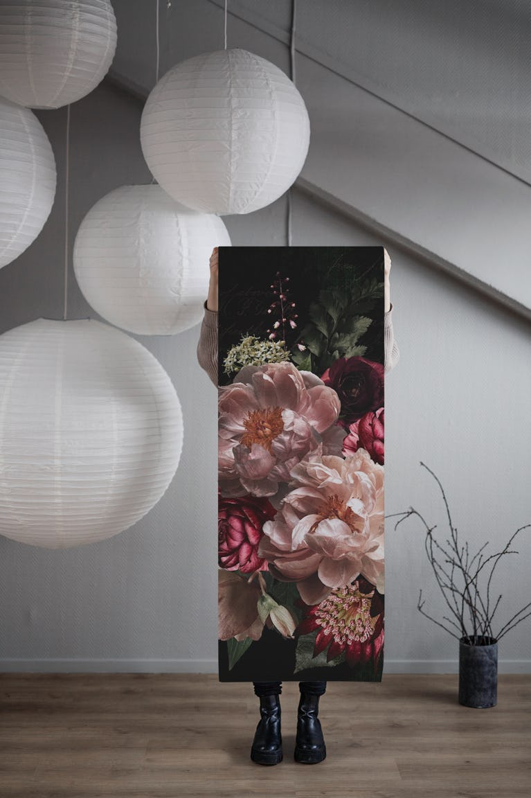 Baroque Opulent Vintage Moody Floral Bouquet wallpaper roll
