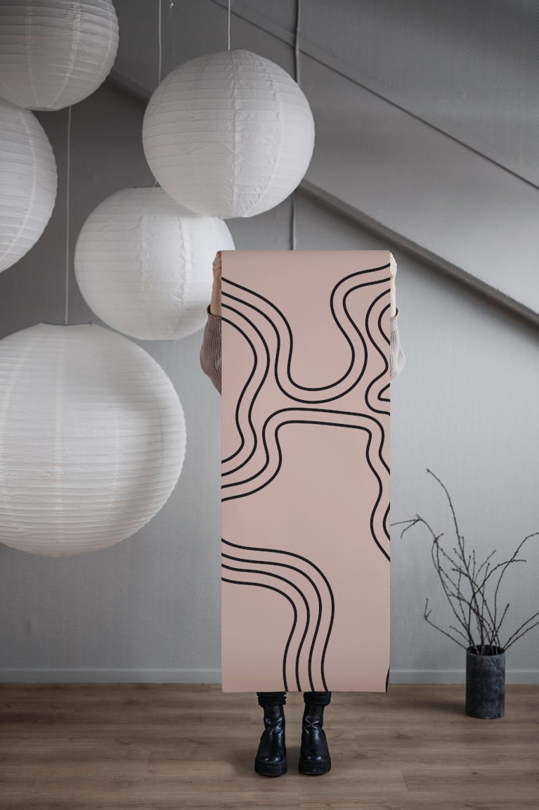 Mid Century Blush wallpaper roll