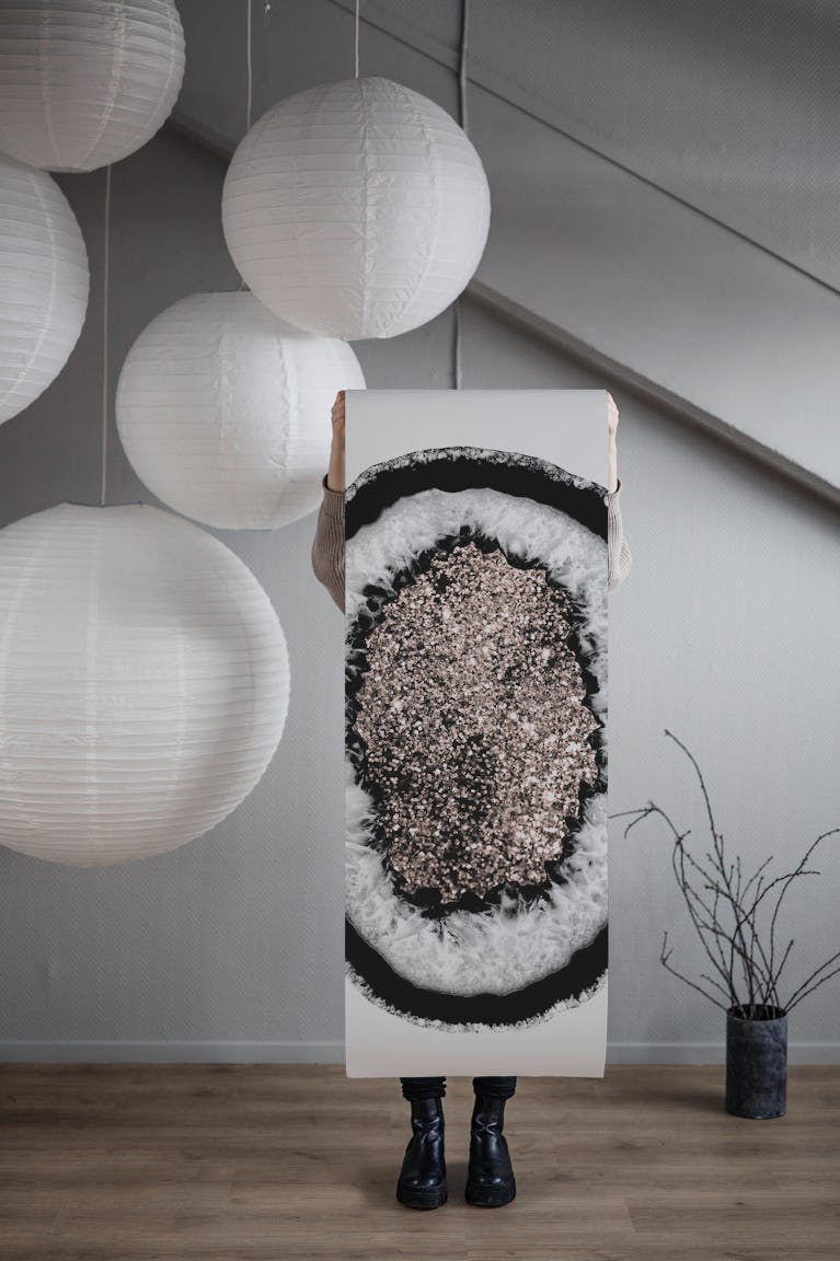 Agate Rose Gold Glitter 5 wallpaper roll