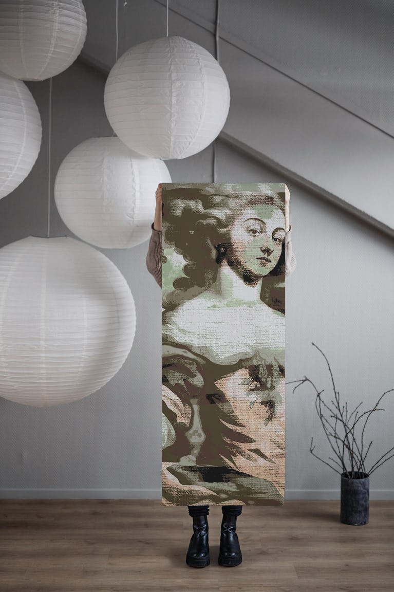 Madame Baroque Muted Canvas Art wallpaper roll