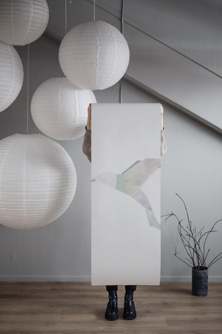Origami hummingbird wallpaper roll