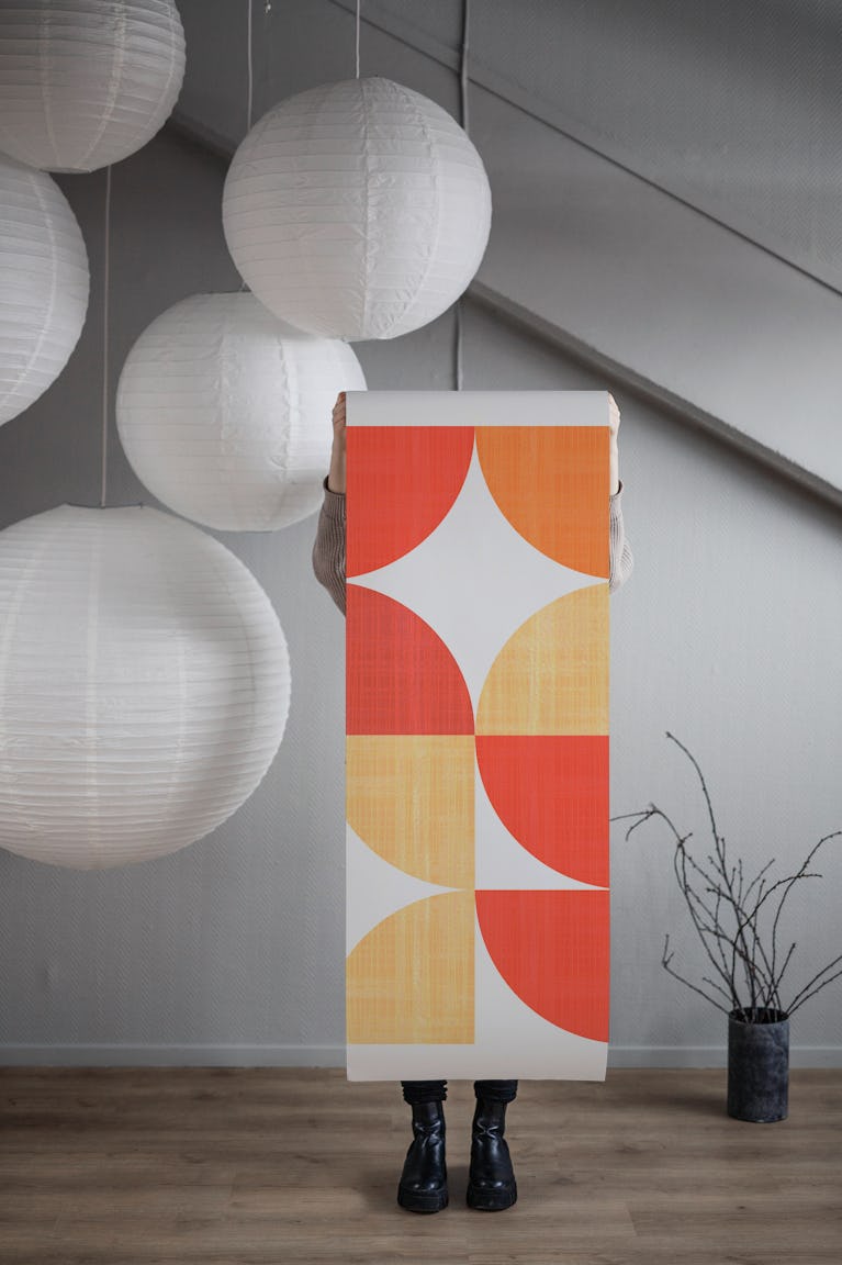 Mid-Century Modern Retro Geometry wallpaper roll