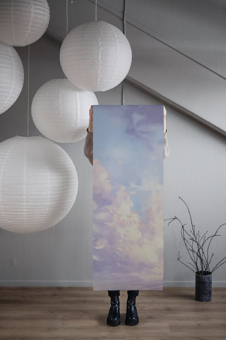 Lavander Dream Sky Watercolor wallpaper roll