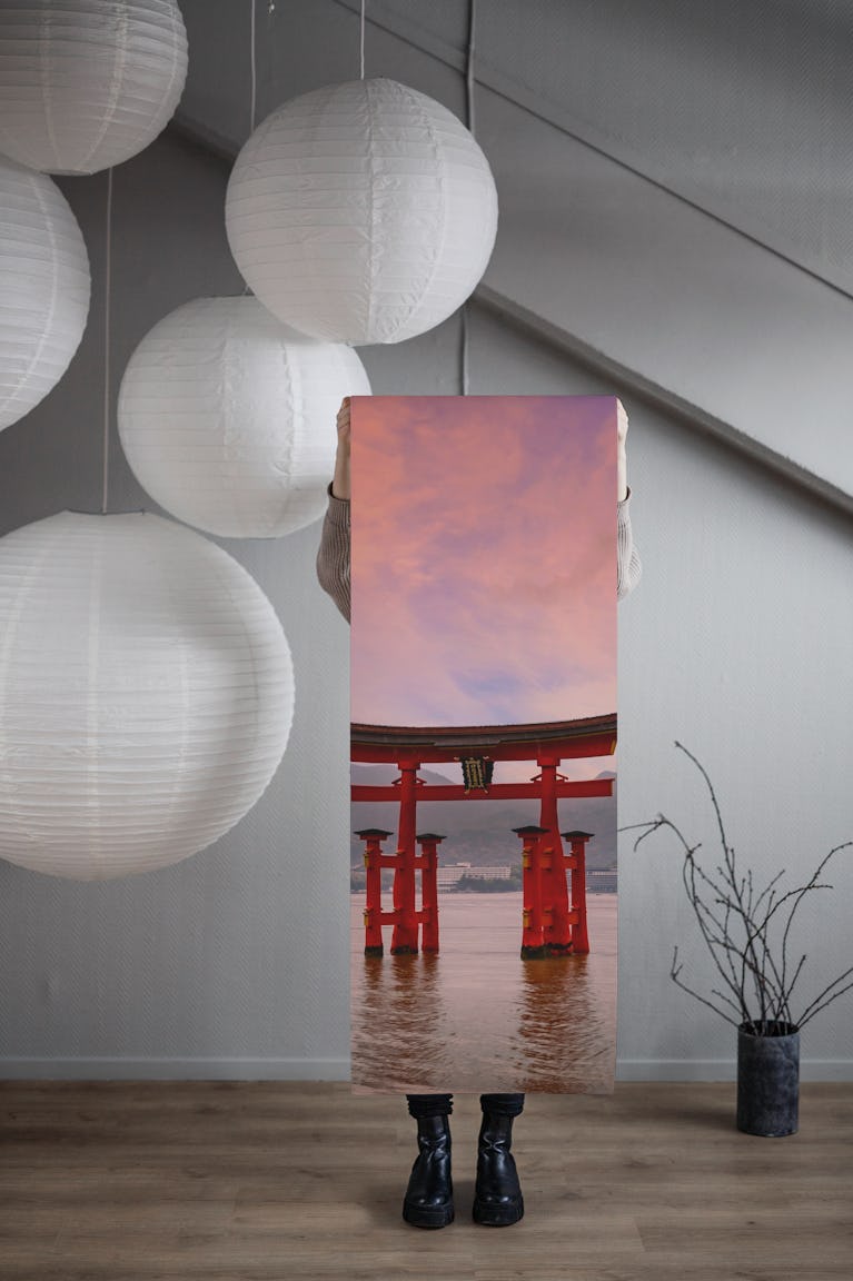 Itsukushima Shrine on Miyajima at sunset wallpaper roll