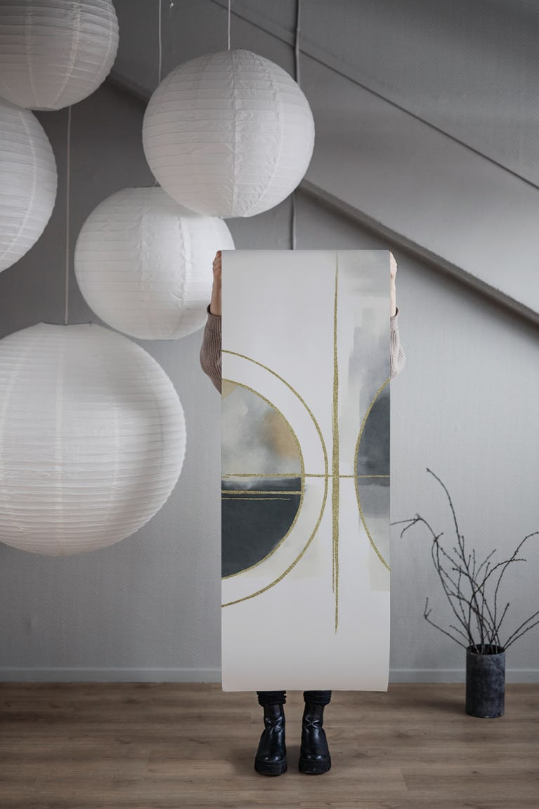 Abstract Circular Gold wallpaper roll