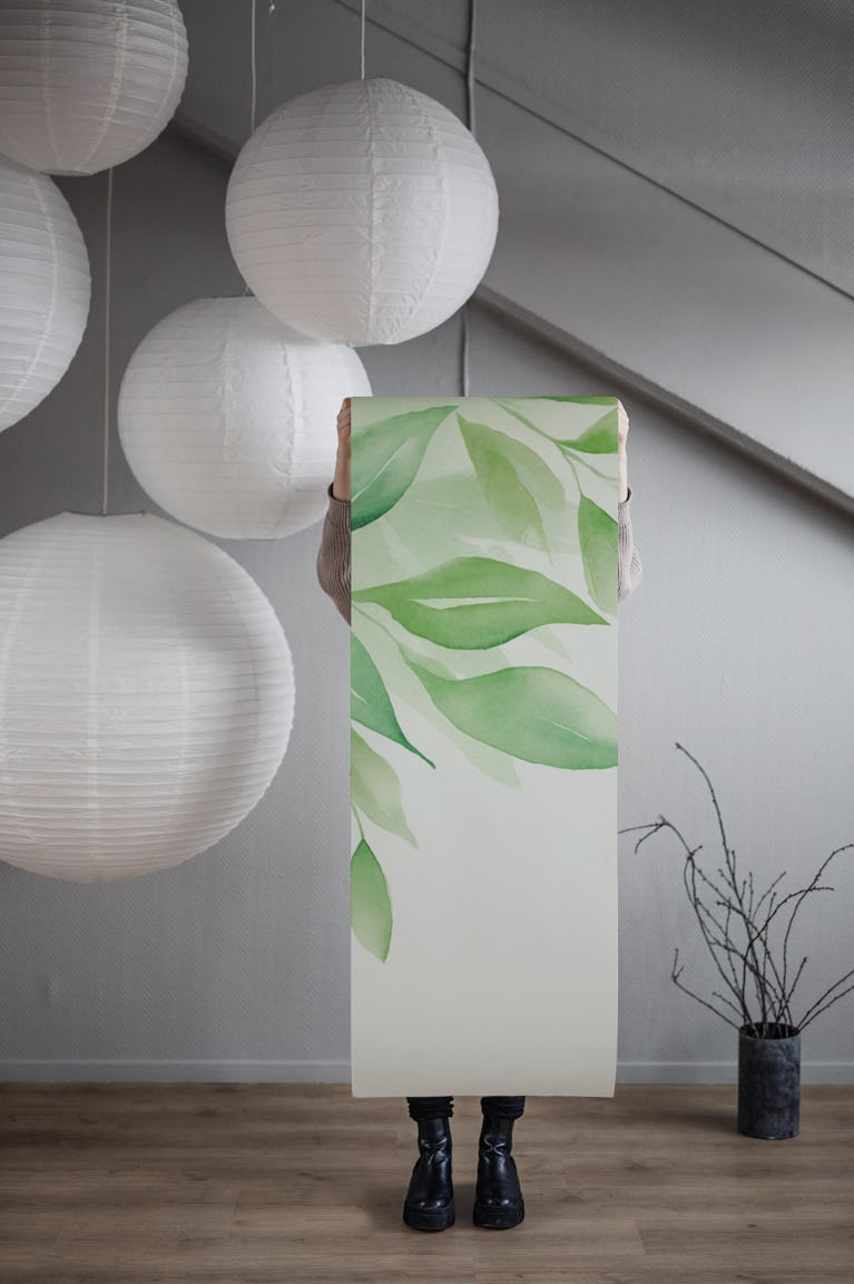 Calm Foliage Gentle Green wallpaper roll