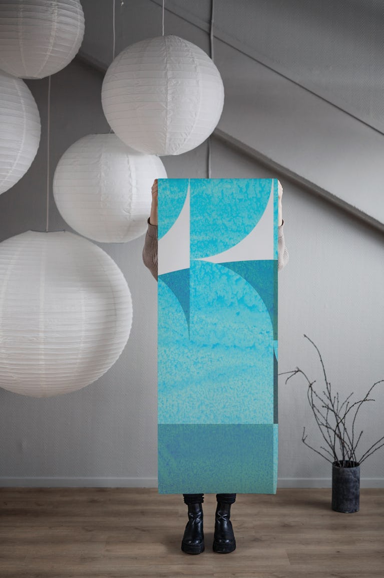 Oceanic Tones Mosaic wallpaper roll