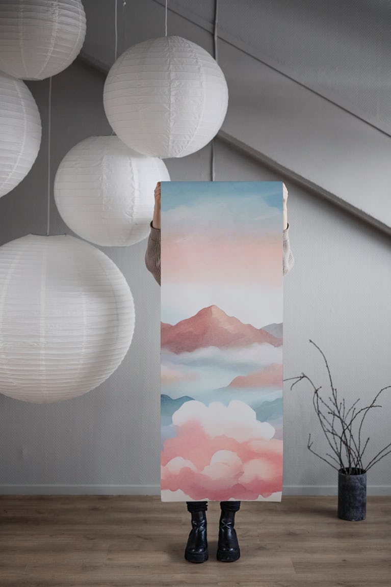 Pastel Mountain Dreams wallpaper roll