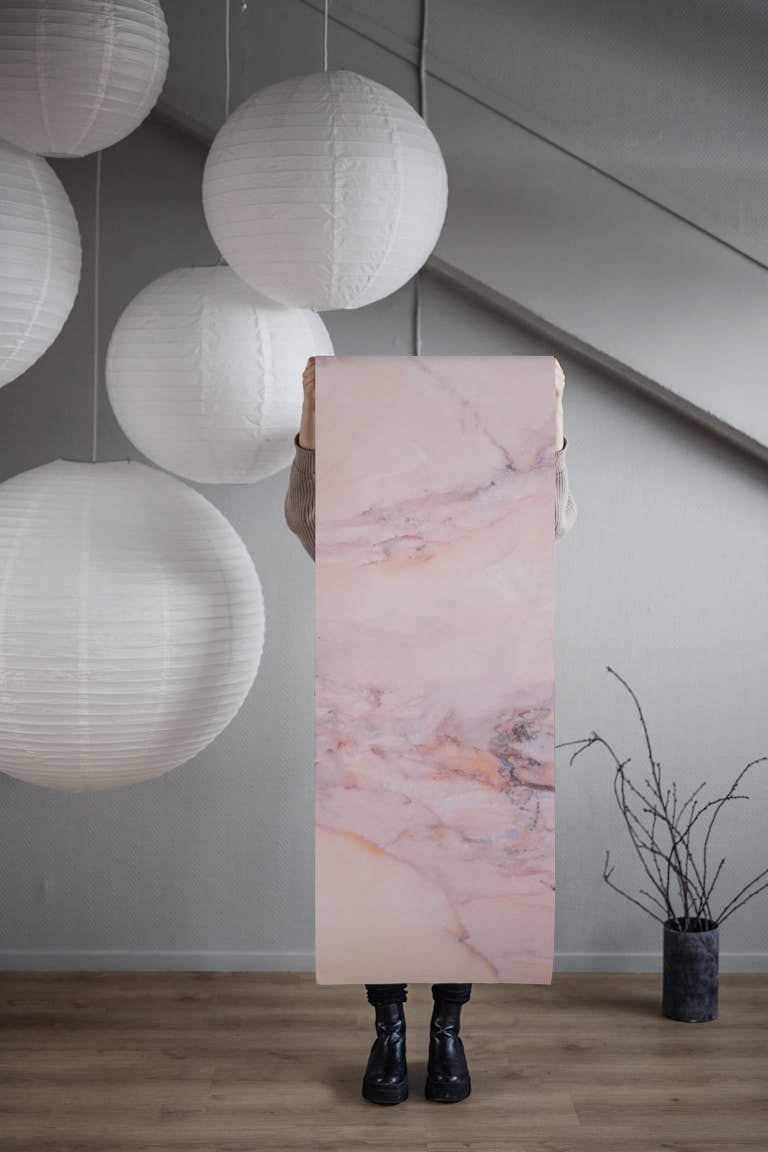 Pink Marble behang roll