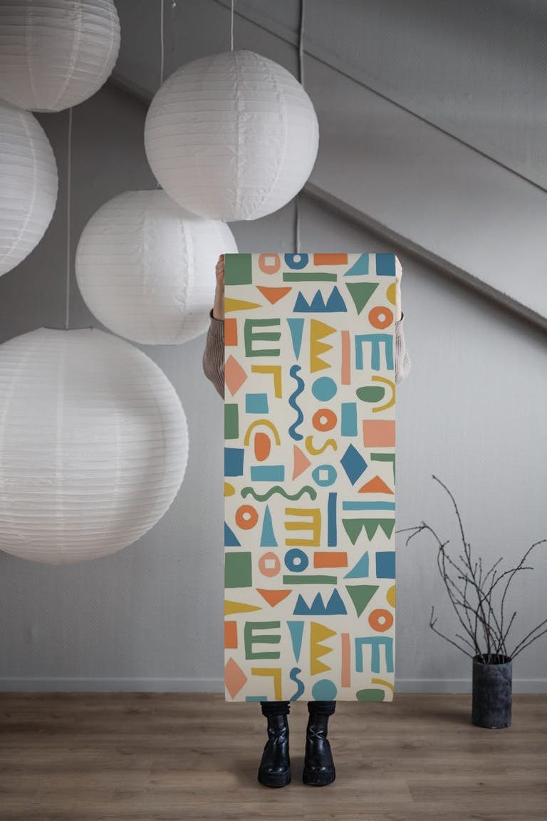 Colorful Shapes papel de parede roll