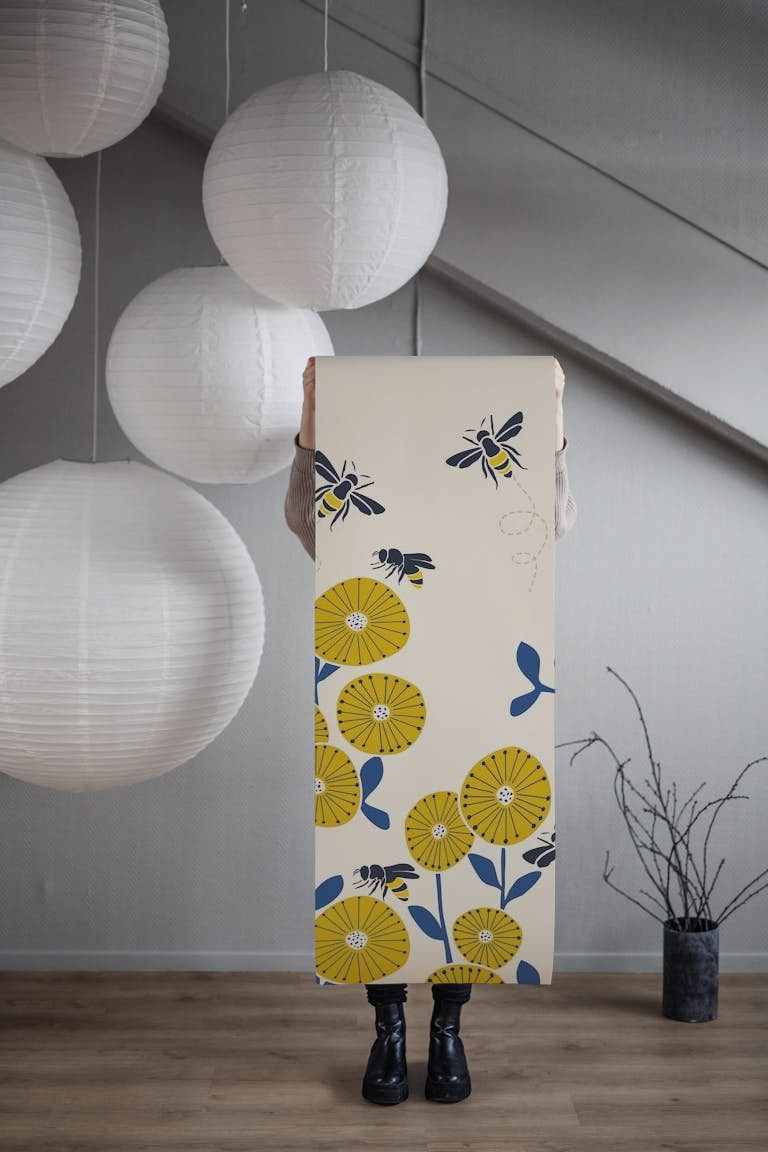 Garden Dreamer with bees papiers peint roll