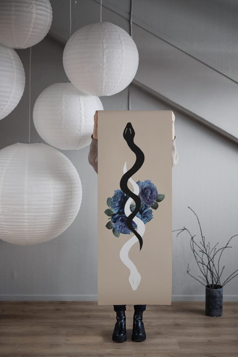 Yin Yang Snake Glam 1 behang roll