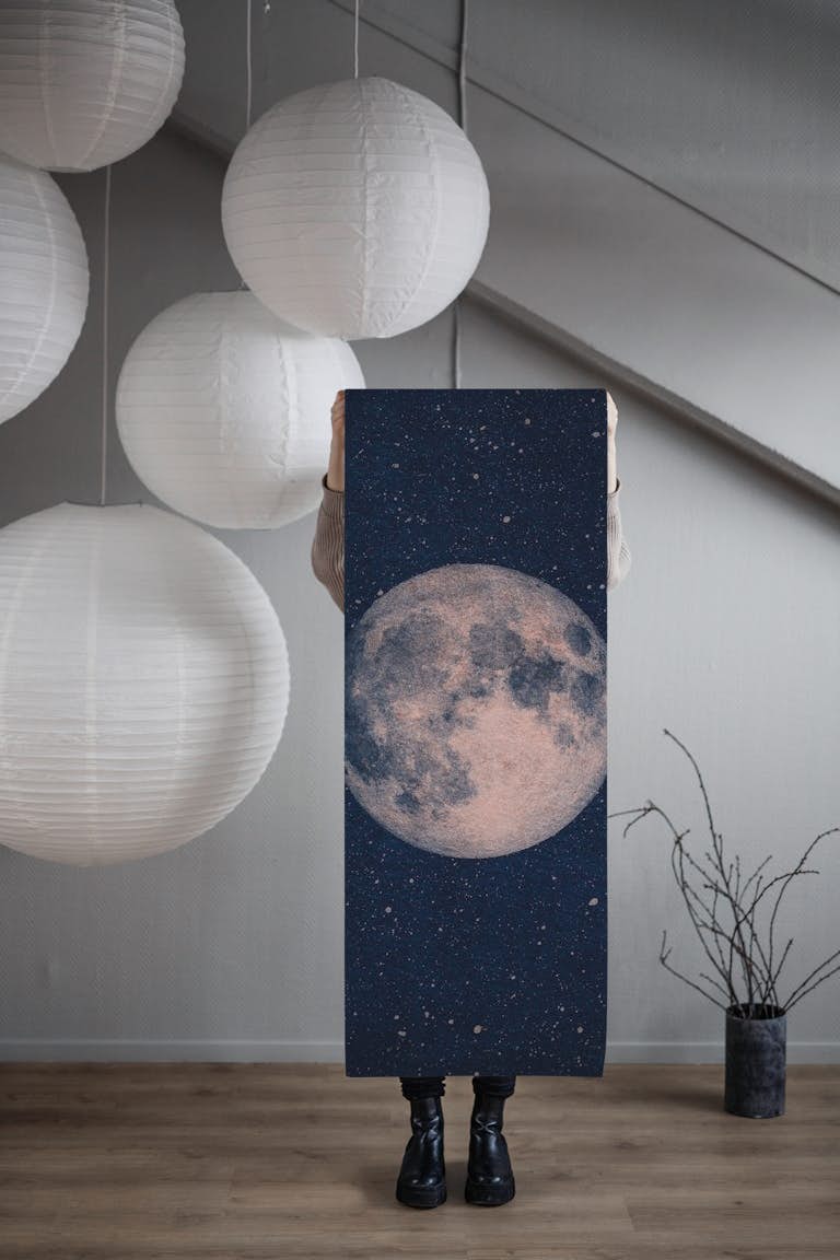 SPACE Full Moon wallpaper roll