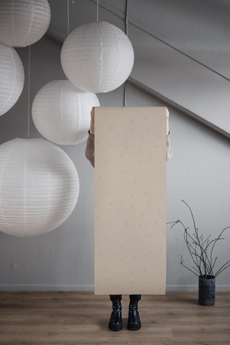 Cream dot naive wallpaper roll