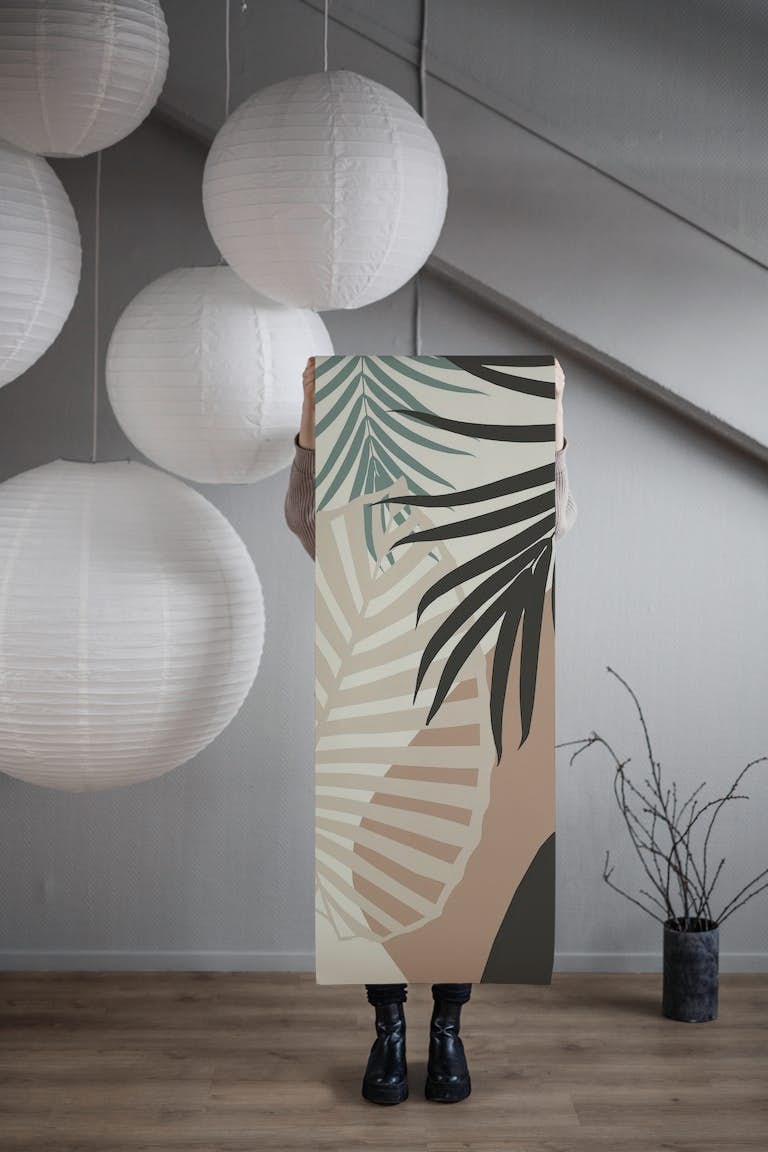 Minimal Tropical Palm Leaf 1 wallpaper roll