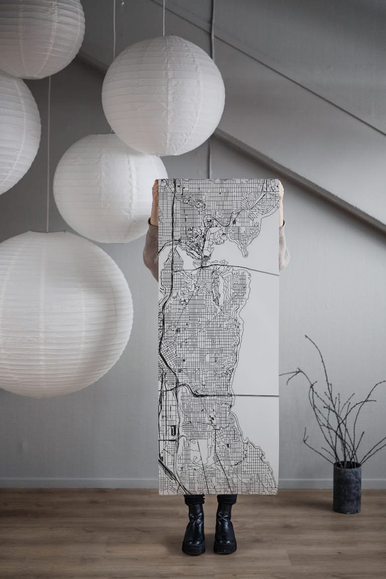 Seattle Map wallpaper roll