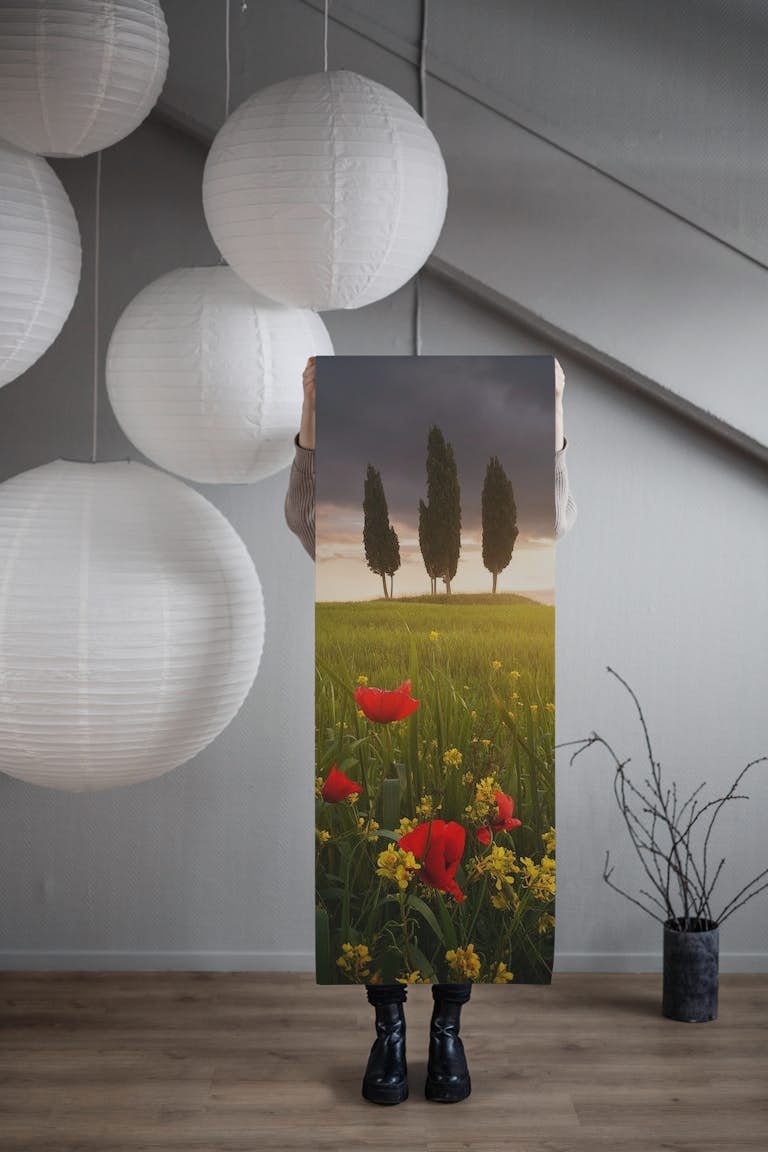 Blooming Tuscany papel de parede roll