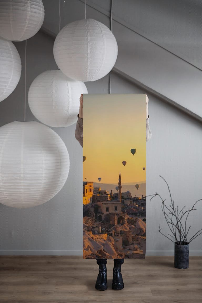 Sunrise over Cappadocia wallpaper roll