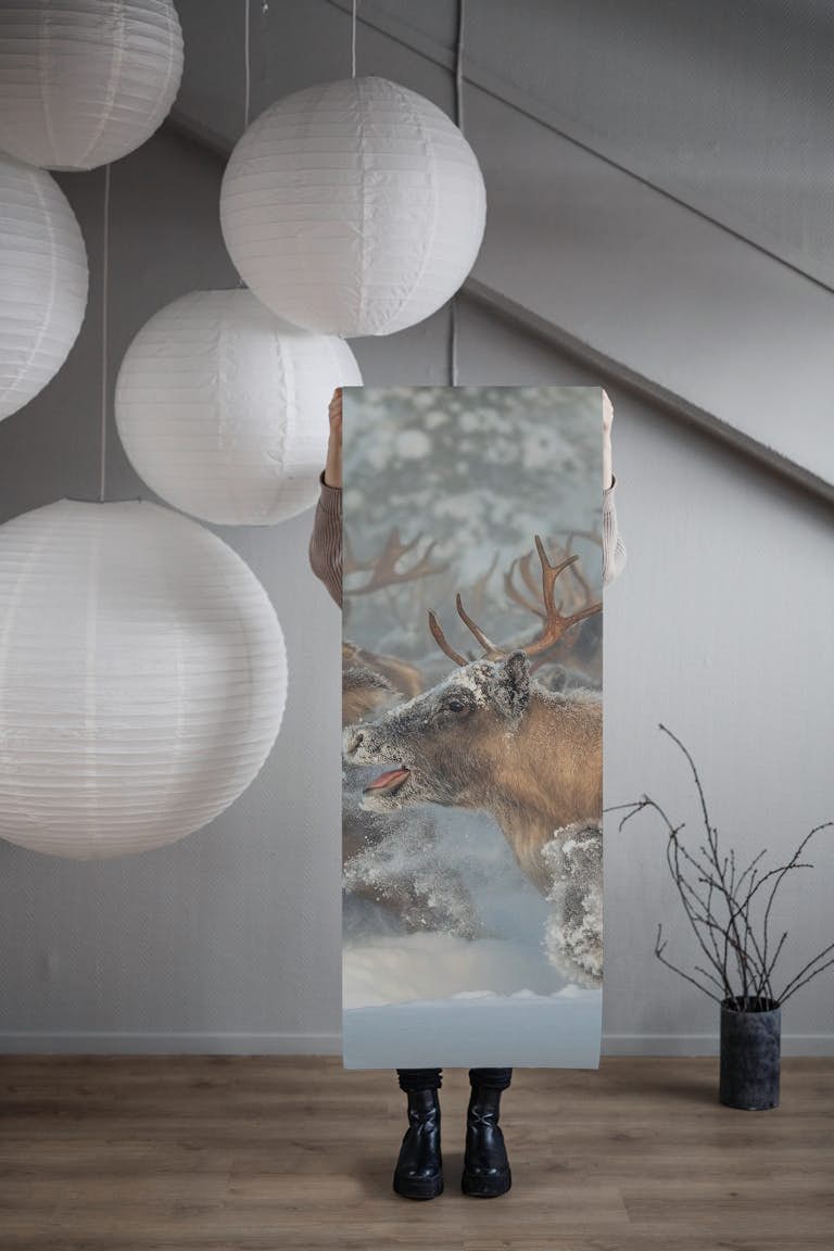 Reindeers III wallpaper roll