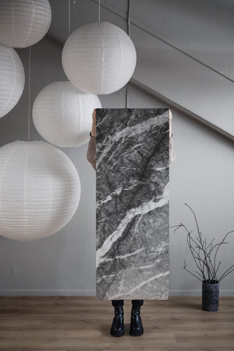 Gray Black Marble Glam 3 behang roll