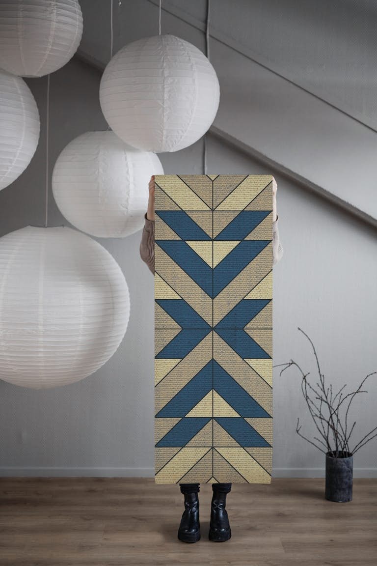 Geometric Symmetry on Textile wallpaper roll