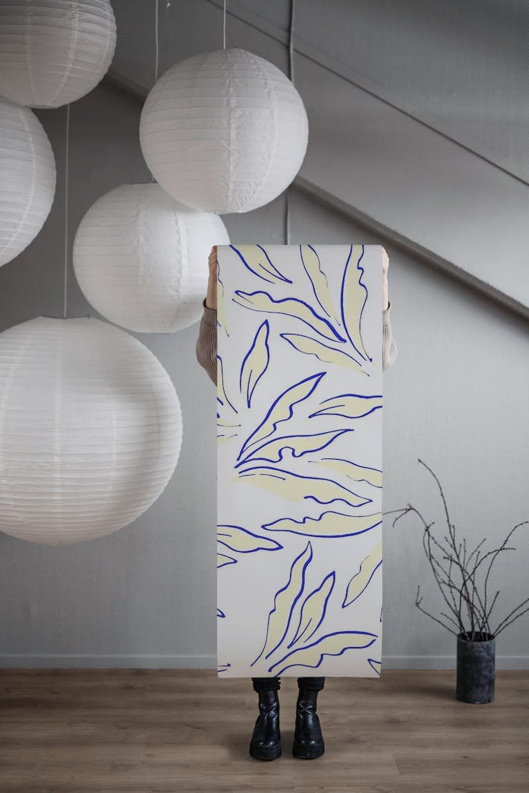 Abstract Banana Leaves wallpaper roll