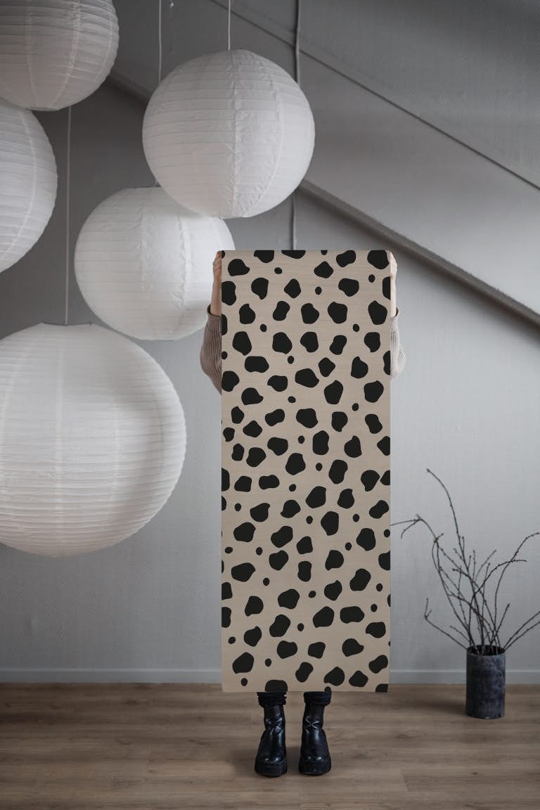 Cheetah Animal Tan Black 2 wallpaper roll