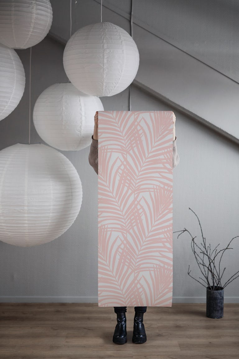 Coastal Palm Leaves - Soft Pink 2 wallpaper roll