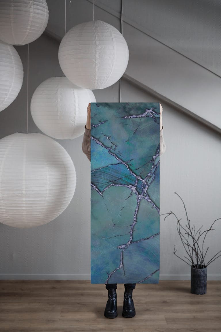 Blue Marble Gemstone Luxury wallpaper roll