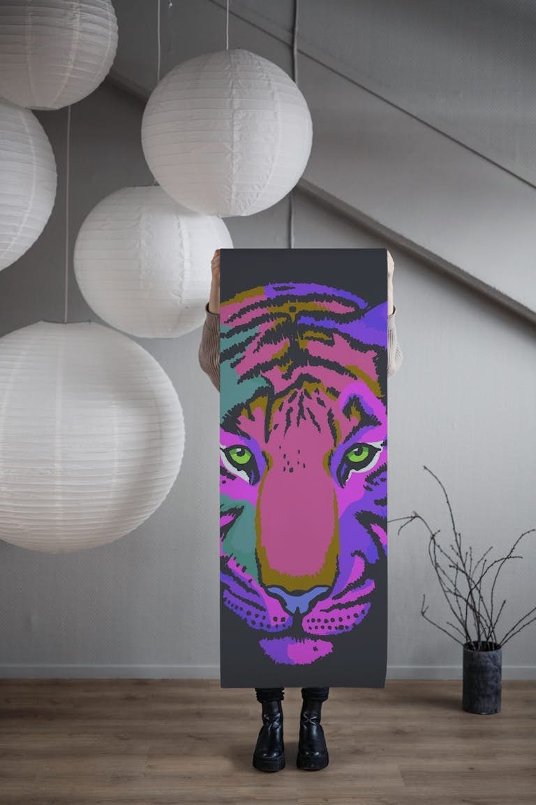 Purple Pink Tiger papel de parede roll