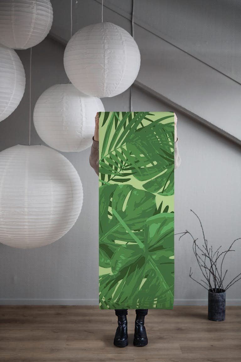 Jungle Green Monstera wallpaper roll