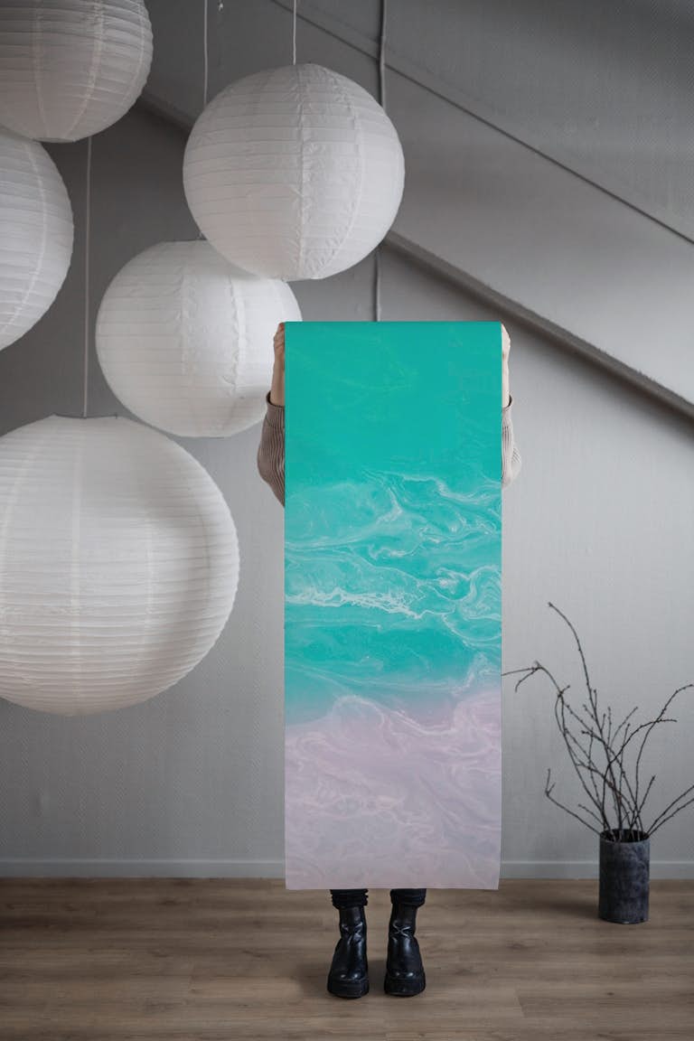 Turquoise Ocean Beach Vibes wallpaper roll