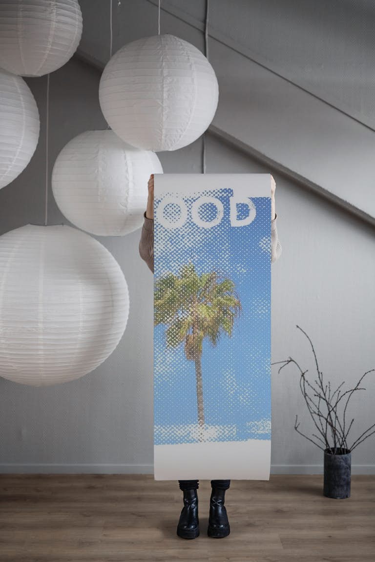 Palm trees - good vibes only papel pintado roll