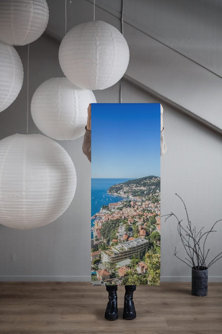 French Riviera Coastline wallpaper roll