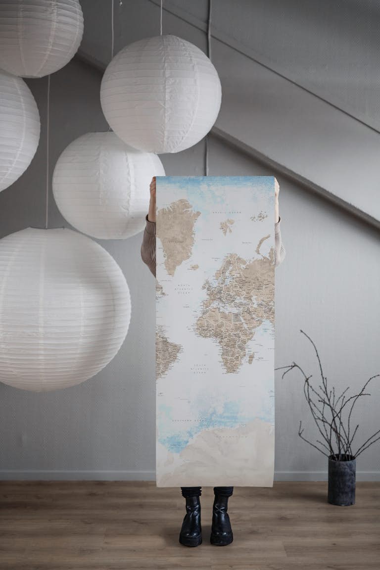 World map Ghada Antarctica wallpaper roll