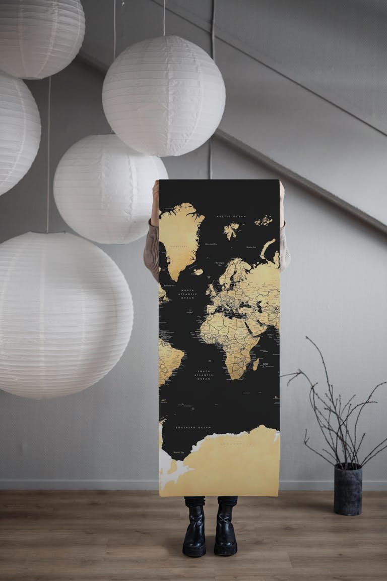 World map Eleni Antarctica wallpaper roll
