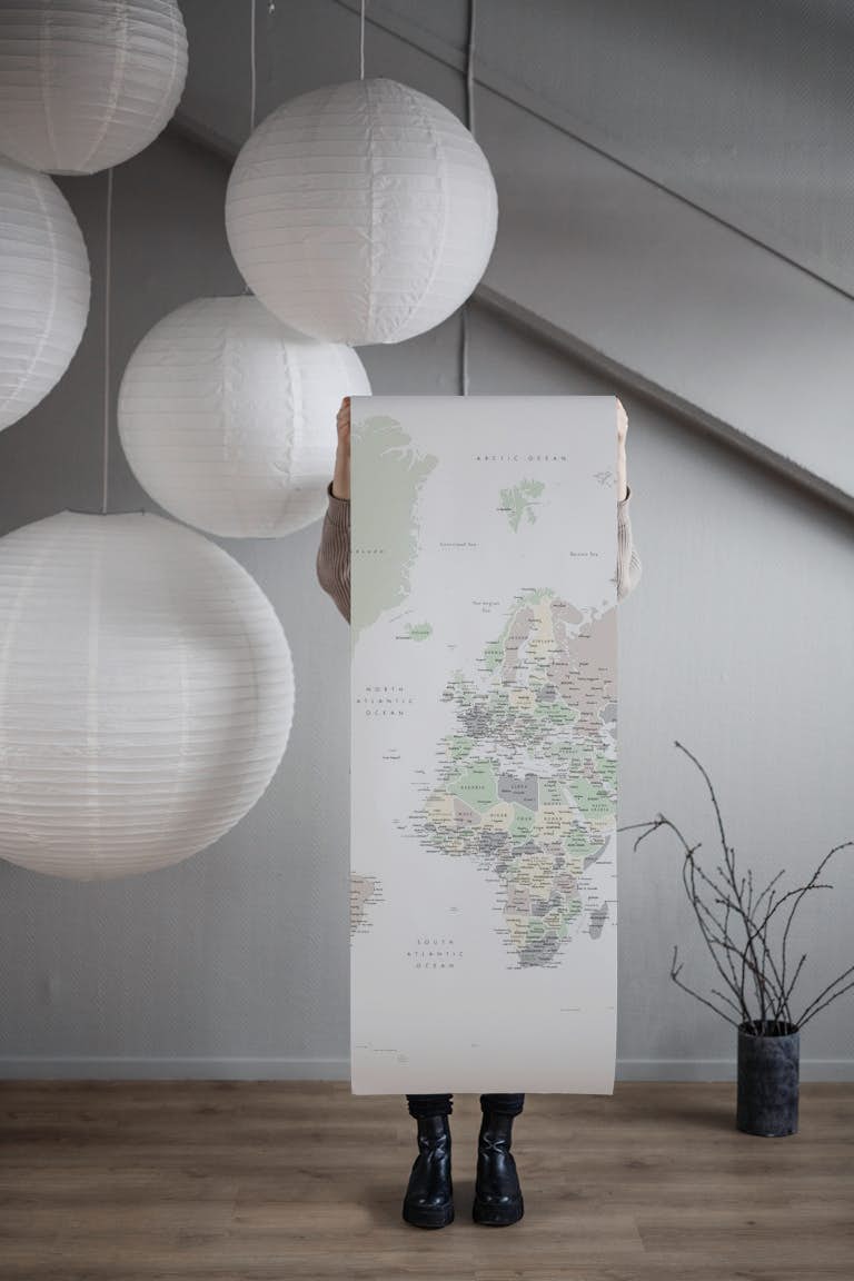Detailed world map Anouk papiers peint roll