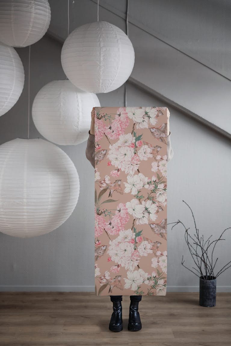 Vintage Japanese Sakura Garden papiers peint roll