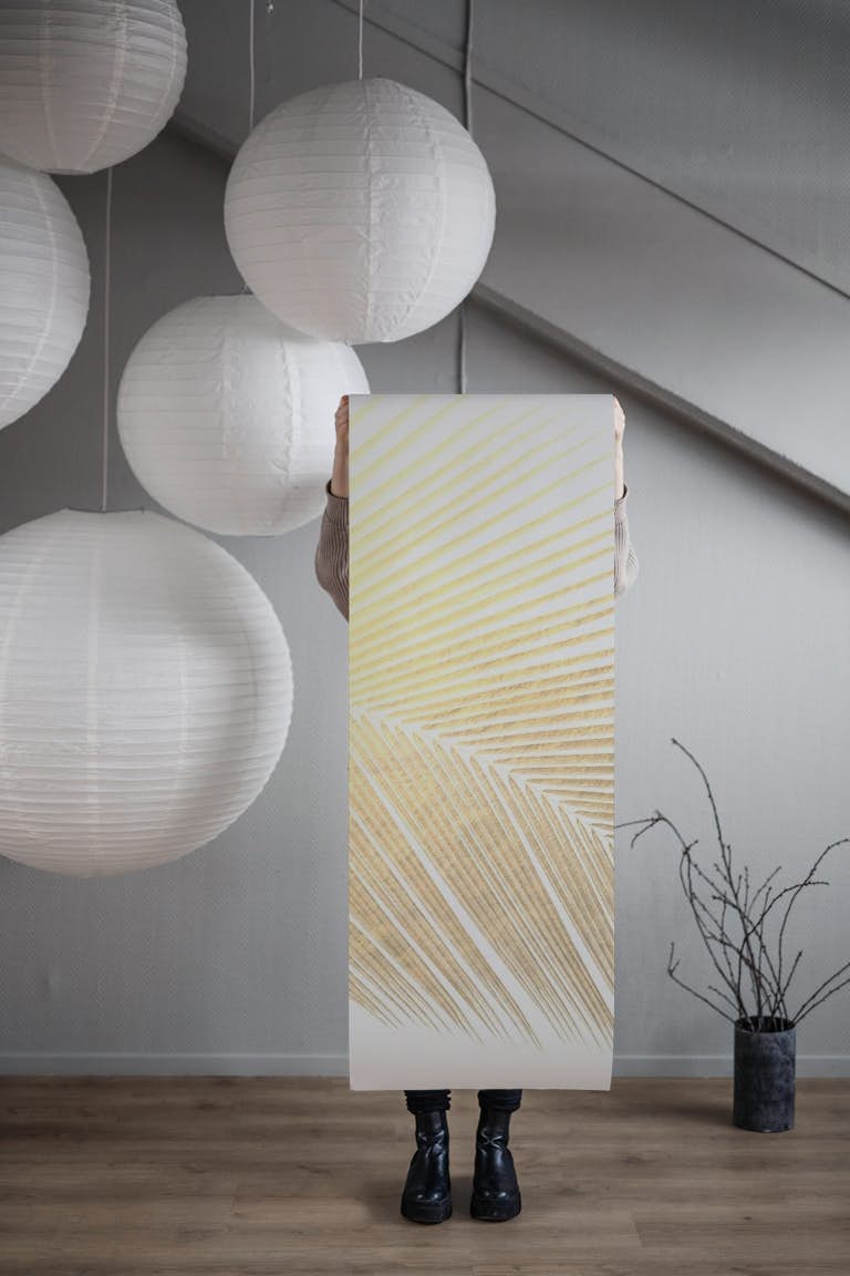 Palm leaf - gold wallpaper roll
