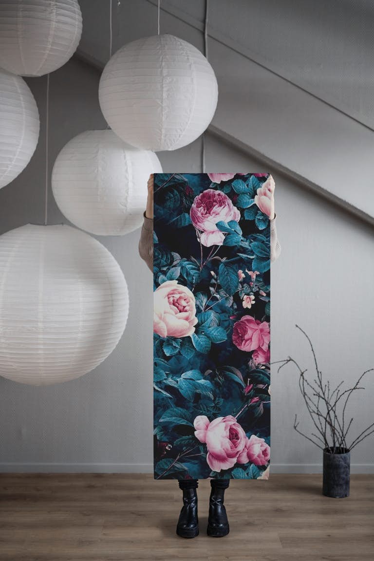 Roses Darkblue wallpaper roll