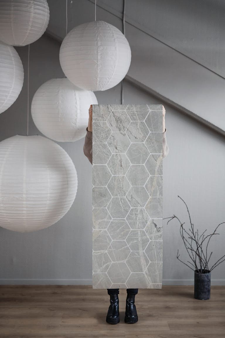 Marble Hexagons wallpaper roll