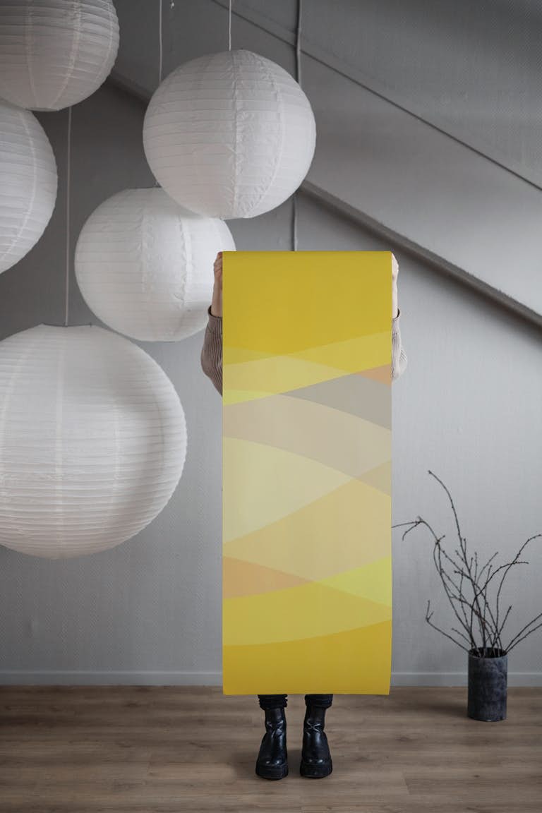 Yellow Shapes behang roll