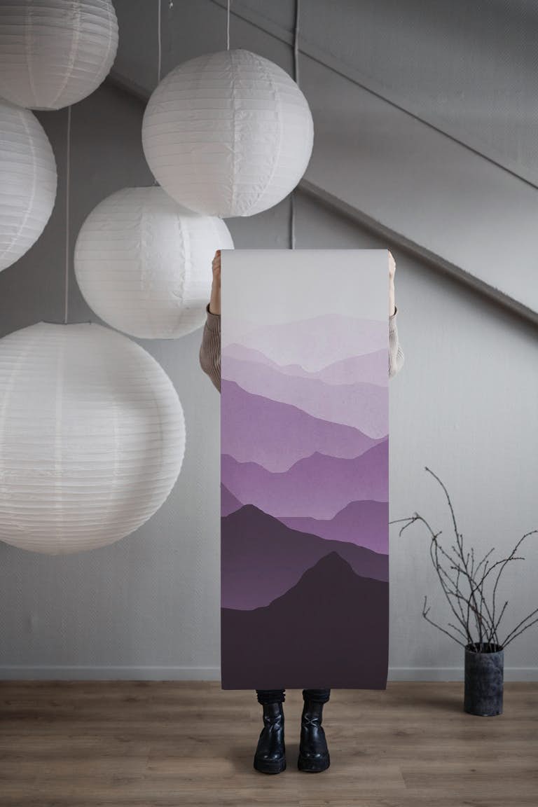 Purple mountains II wallpaper roll