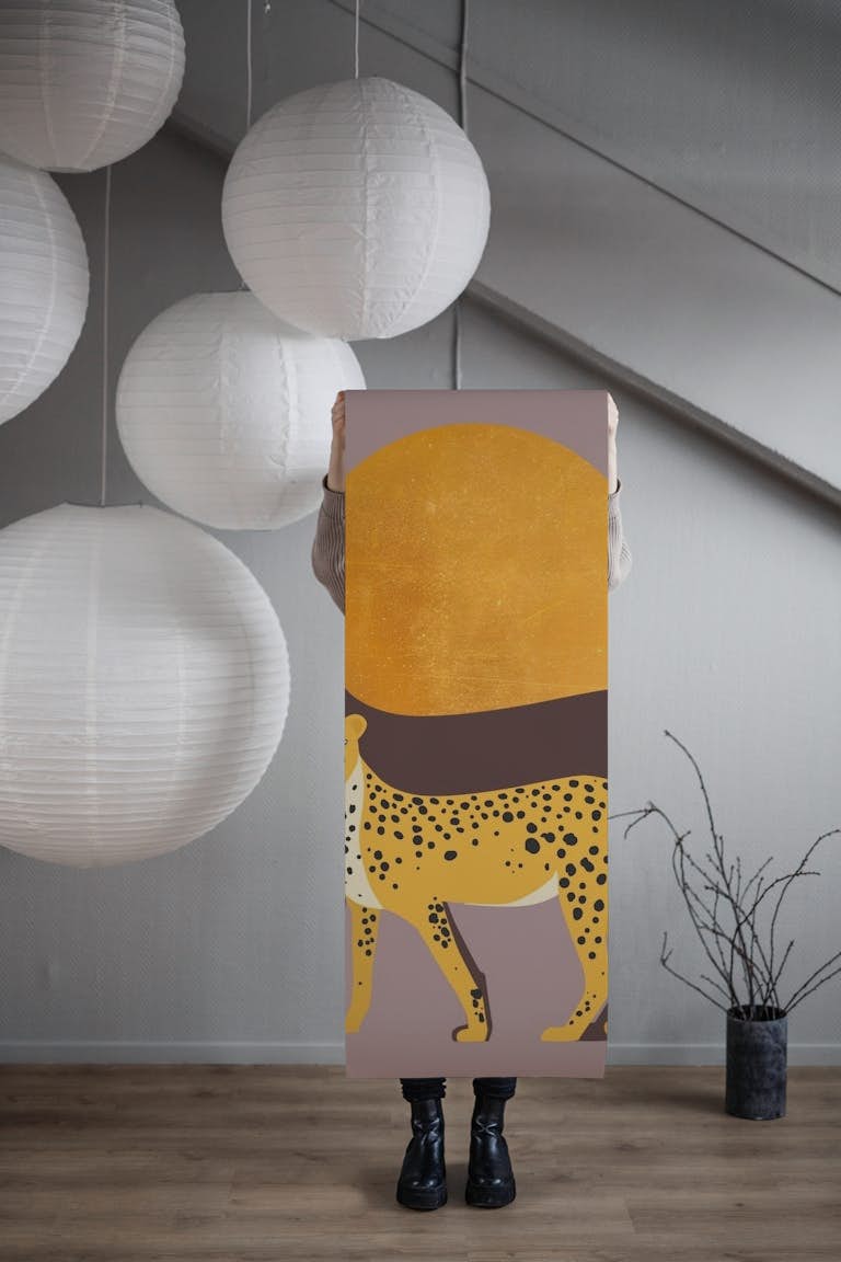 Golden Cheetah Sun papel de parede roll
