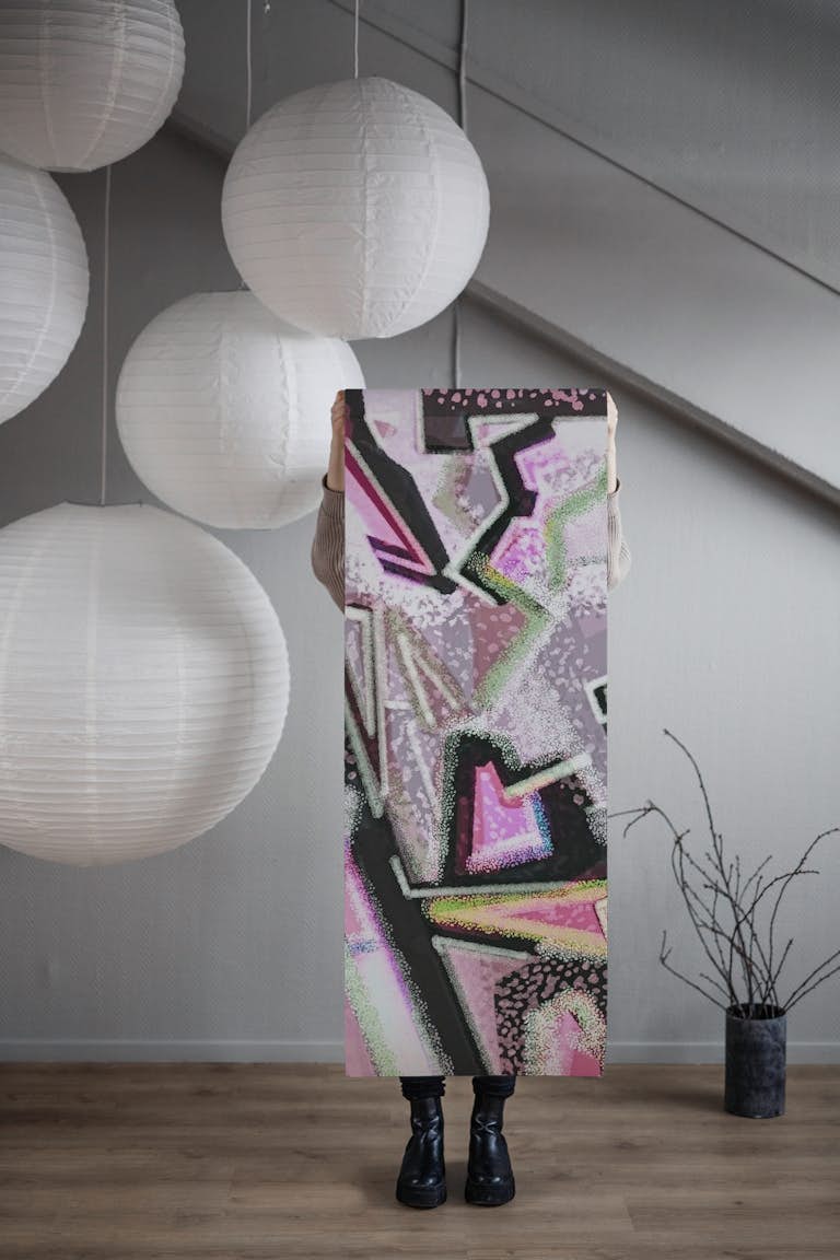 Graffiti Urban Tribal Pink wallpaper roll