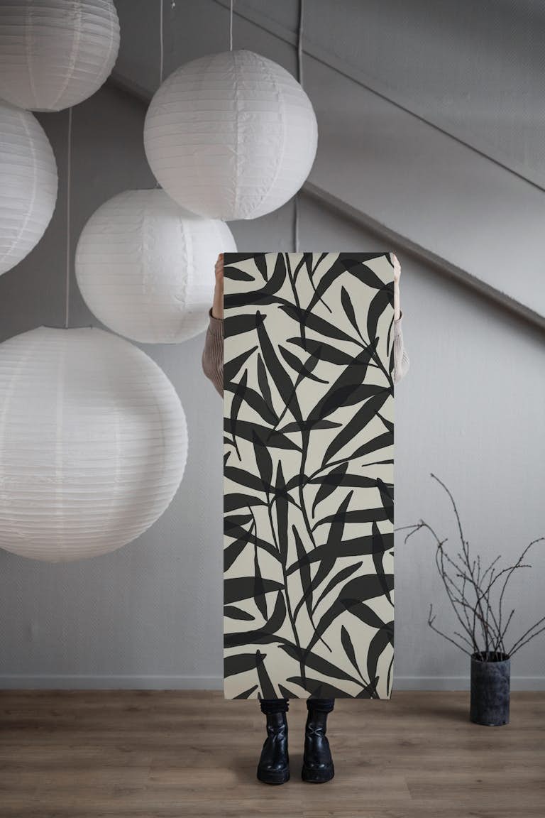 Black White Organic Pattern tapetit roll