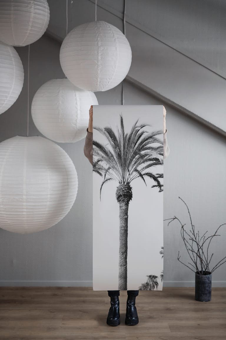 Palm Trees Black White Vibes 6 wallpaper roll