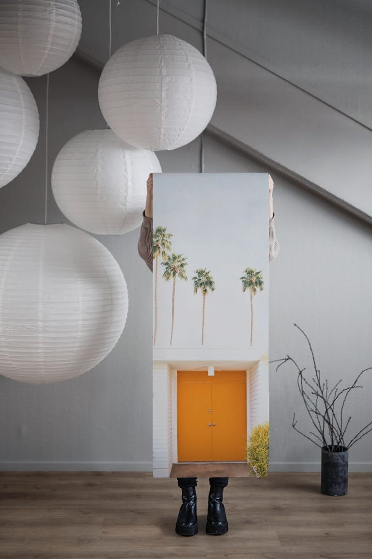 Palm Springs - orange door wallpaper roll