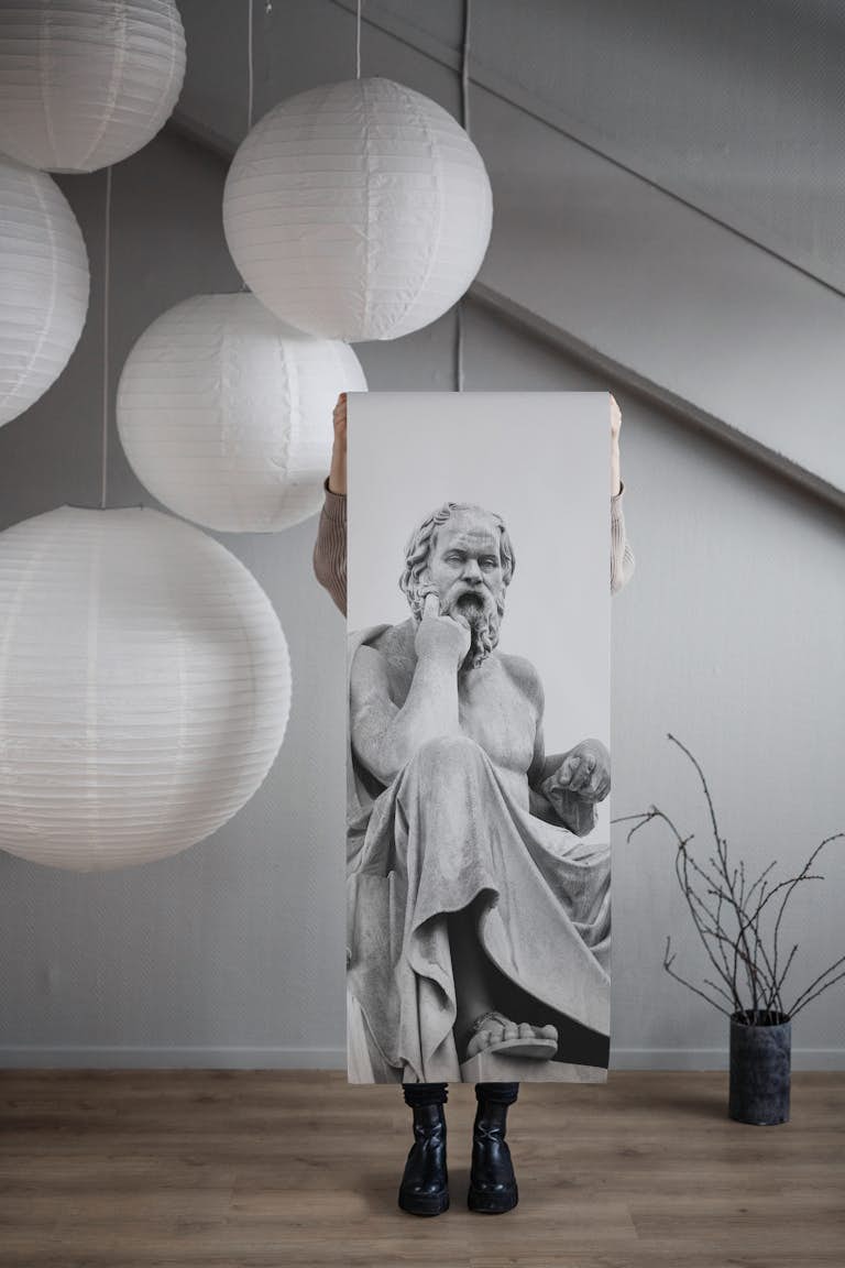 Socrates Marble Statue 2 tapetit roll